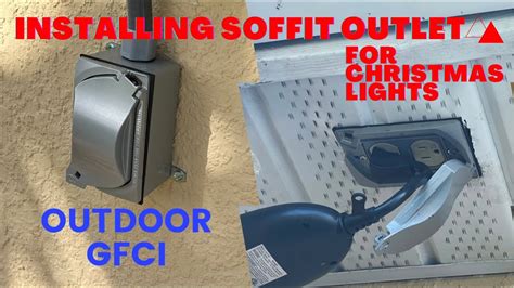 cut electrical outlet box aluminium soffit|outdoor soffit outlet installation.